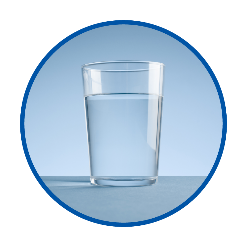 depiction of still glass of water