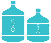 Two sizes of water bottles